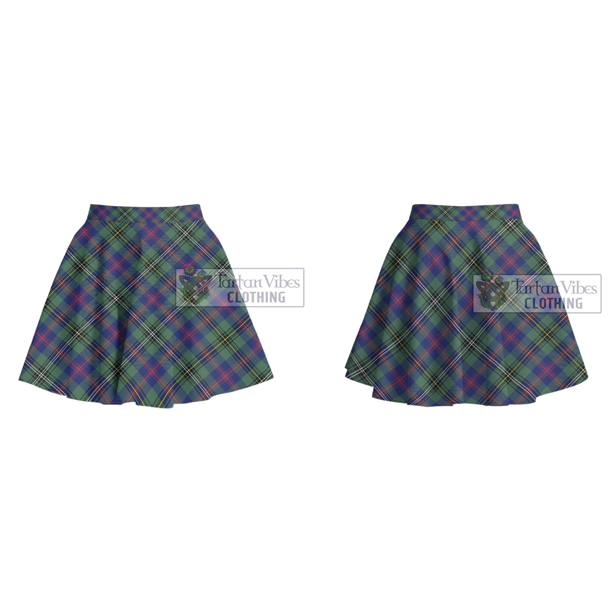 Tartan Vibes Clothing Wood Modern Tartan Women's Plated Mini Skirt