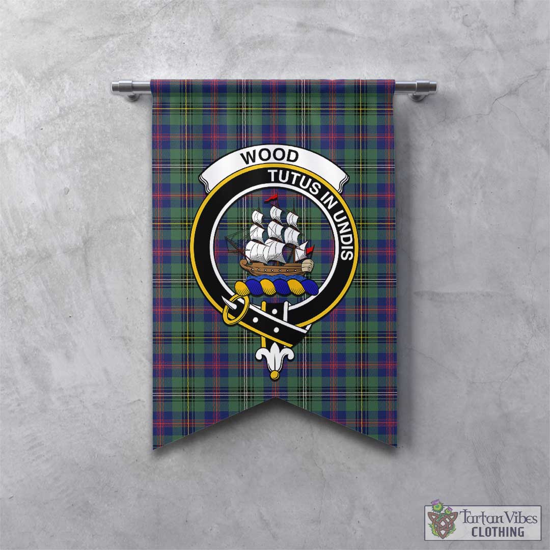 Tartan Vibes Clothing Wood Modern Tartan Gonfalon, Tartan Banner with Family Crest