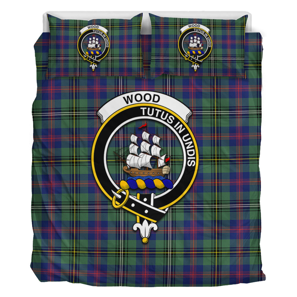 Wood Modern Tartan Bedding Set with Family Crest - Tartan Vibes Clothing