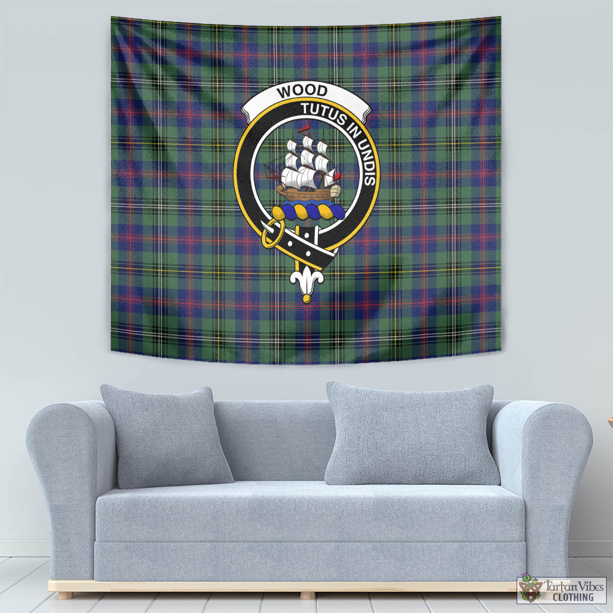 Tartan Vibes Clothing Wood Modern Tartan Tapestry Wall Hanging and Home Decor for Room with Family Crest