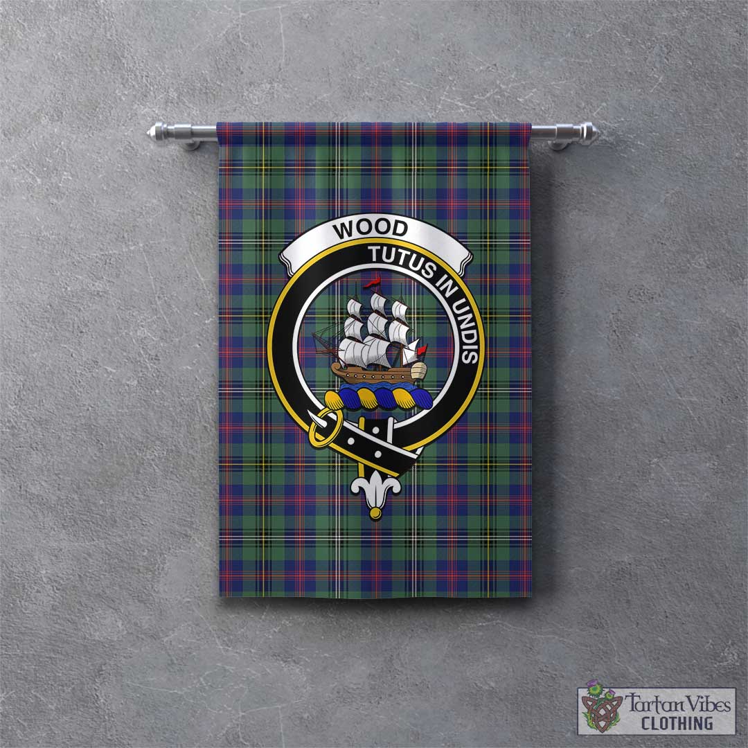 Tartan Vibes Clothing Wood Modern Tartan Gonfalon, Tartan Banner with Family Crest