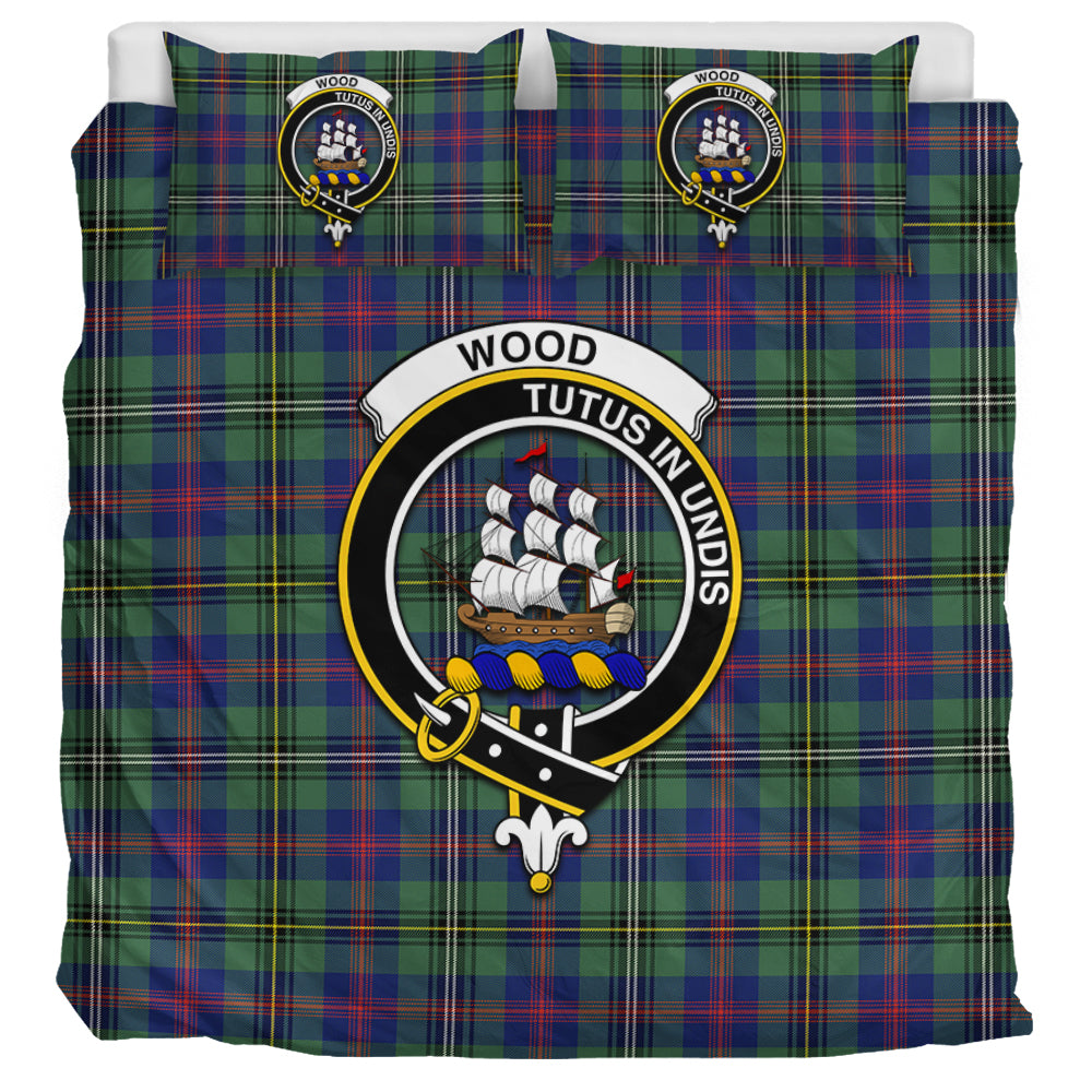 Wood Modern Tartan Bedding Set with Family Crest UK Bedding Set UK Super King 104*94 inch - Tartan Vibes Clothing