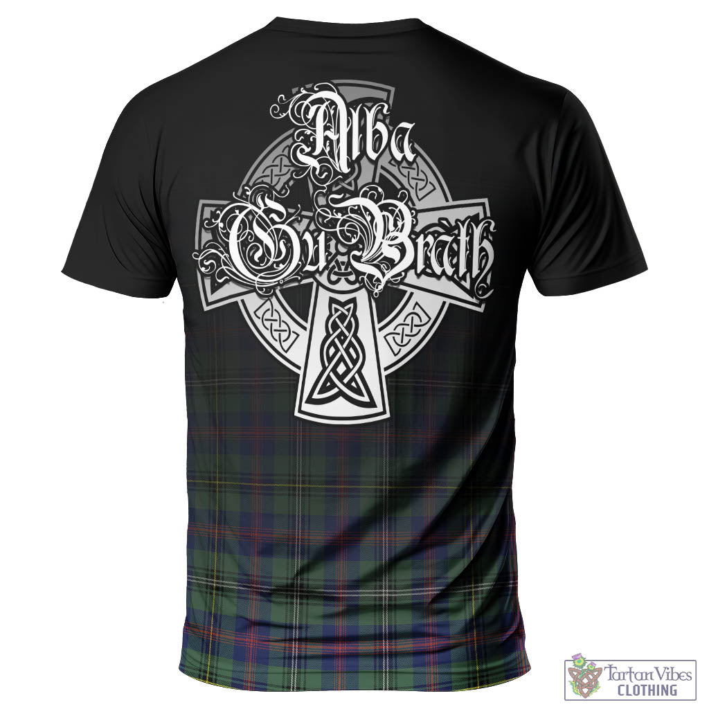 Tartan Vibes Clothing Wood Modern Tartan T-Shirt Featuring Alba Gu Brath Family Crest Celtic Inspired