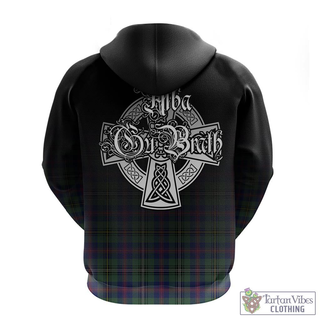 Tartan Vibes Clothing Wood Modern Tartan Hoodie Featuring Alba Gu Brath Family Crest Celtic Inspired