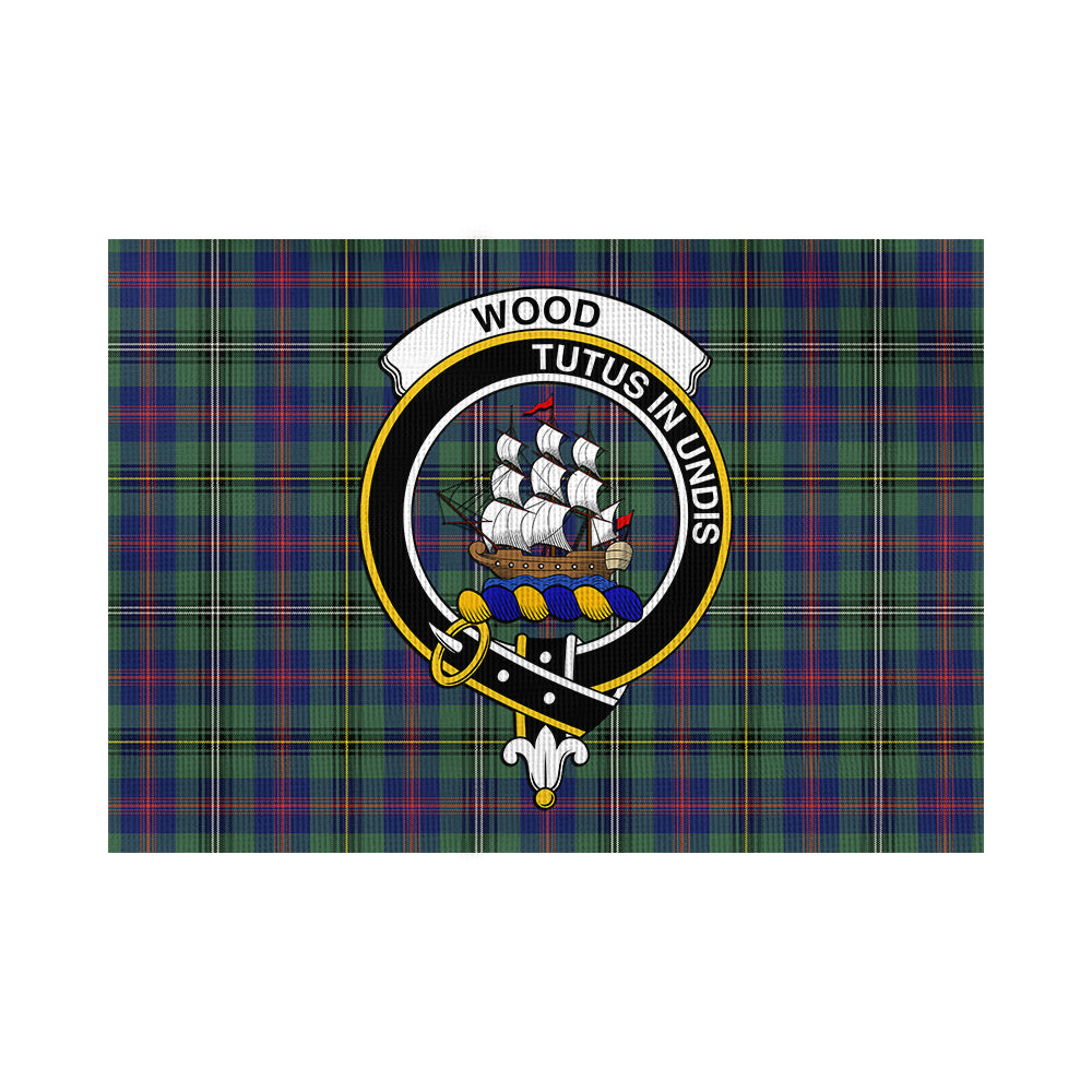 Wood Modern Tartan Flag with Family Crest - Tartan Vibes Clothing