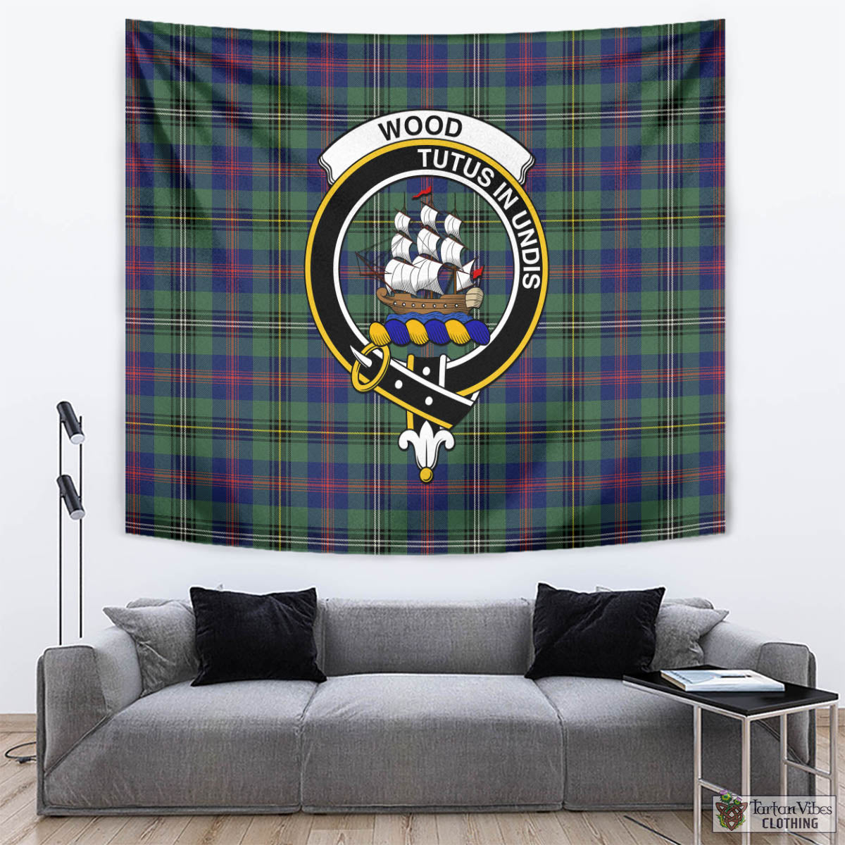 Tartan Vibes Clothing Wood Modern Tartan Tapestry Wall Hanging and Home Decor for Room with Family Crest