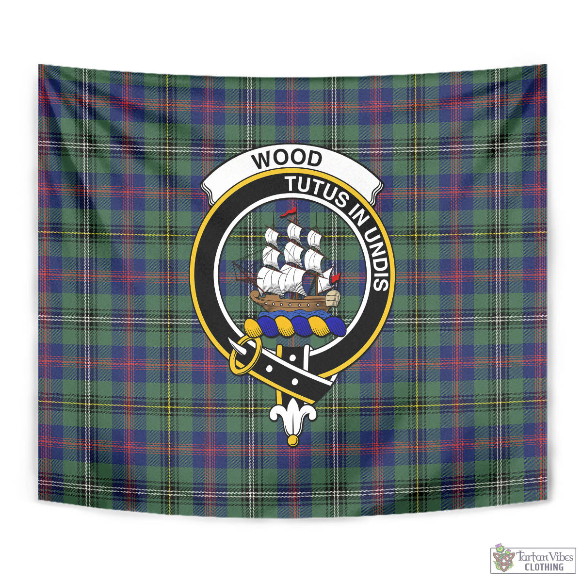 Tartan Vibes Clothing Wood Modern Tartan Tapestry Wall Hanging and Home Decor for Room with Family Crest