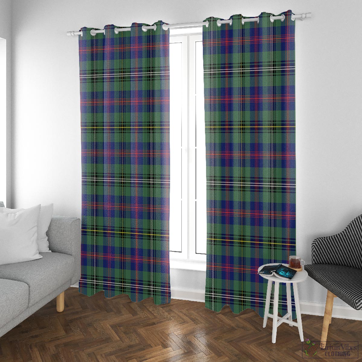 Wood Modern Tartan Window Curtain