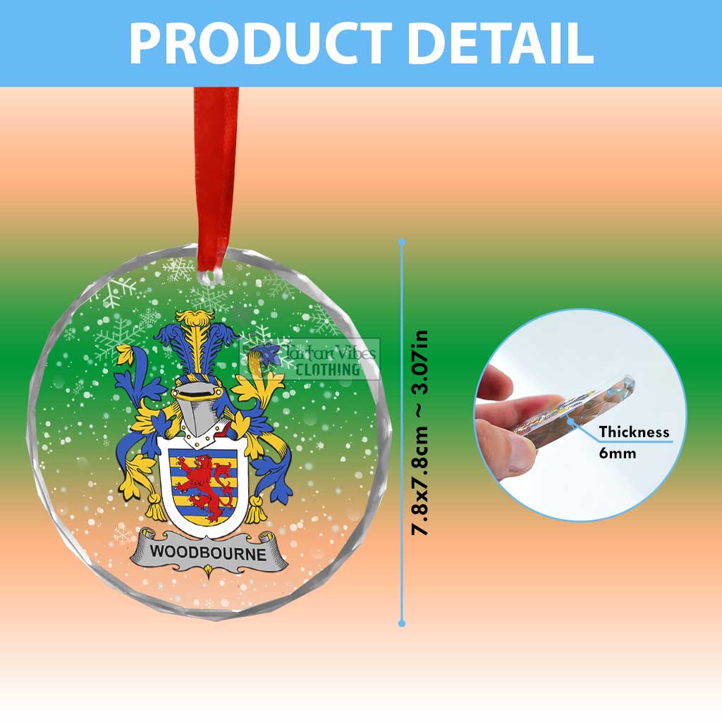 Woodbourne Irish Clan Christmas Glass Ornament with Coat of Arms - 2D-tartanvibesclothing