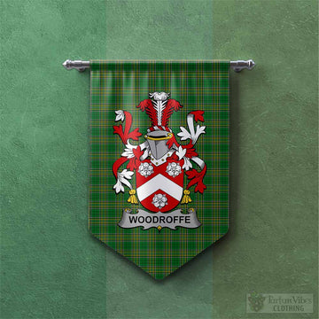 Woodroffe Irish Clan Tartan Gonfalon, Tartan Banner with Coat of Arms Chevron - Tartan Vibes Clothing
