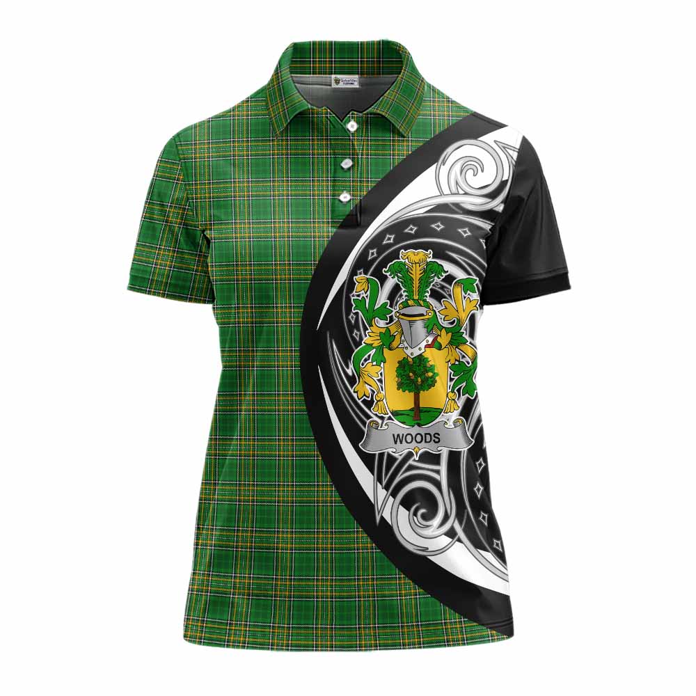 Woods Irish Clan Women's Polo Shirt Celtic Circle Style Women - Tartan Vibes Clothing