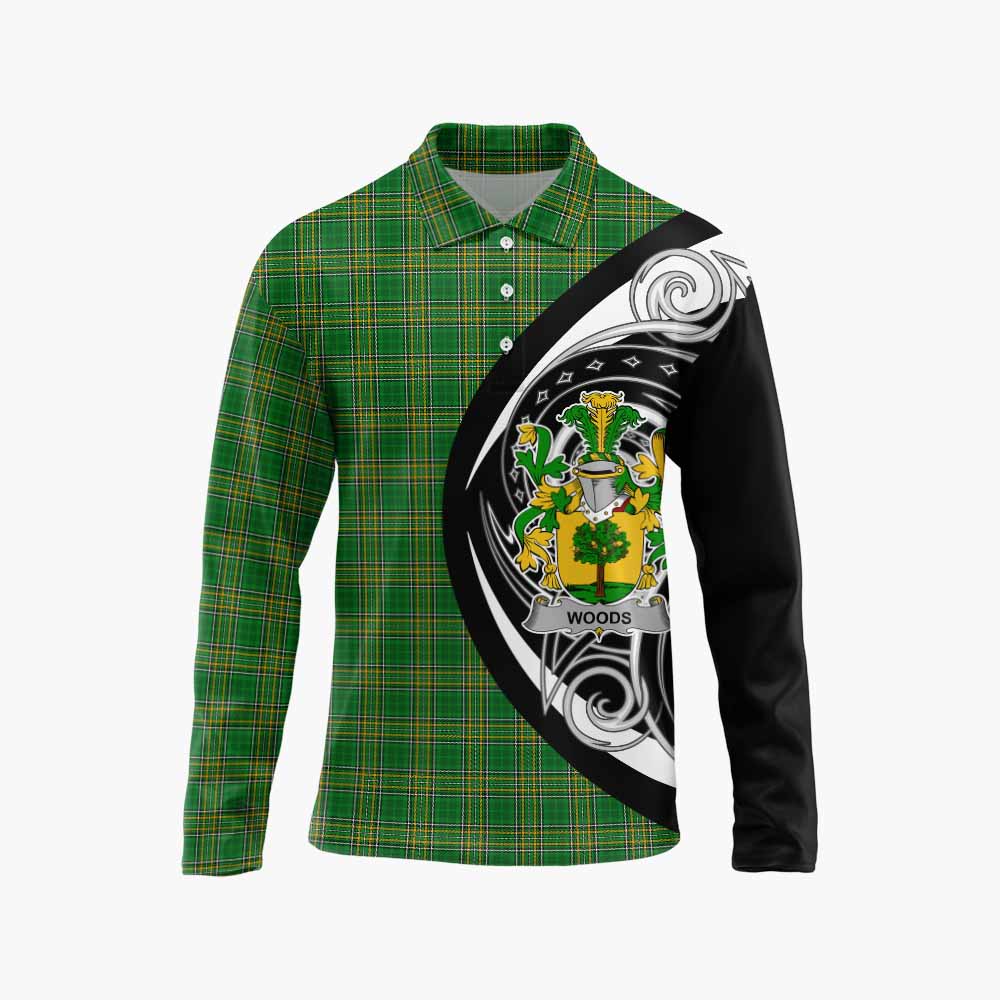 Woods Irish Clan Long Sleeve Polo Shirt Celtic Circle Style Unisex - Tartan Vibes Clothing