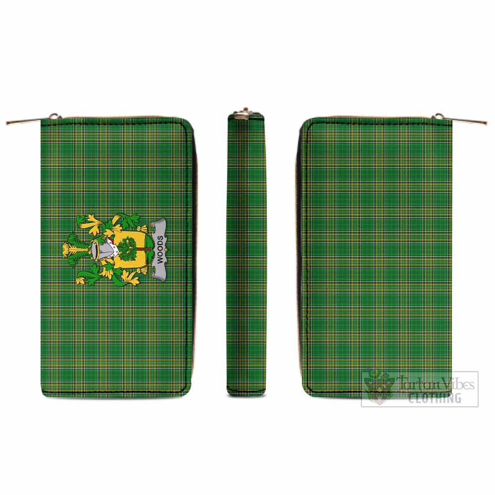 Woods Irish Clan Tartan Women's Leather Wallet with Coat of Arms - Tartan Vibes Clothing