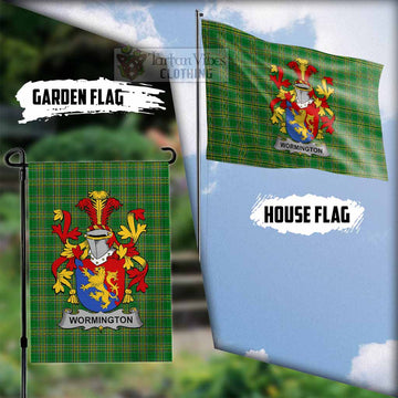 Wormington Irish Clan Tartan Flag with Coat of Arms