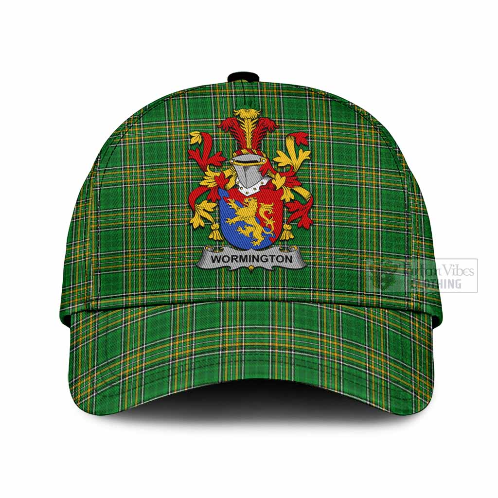 Tartan Vibes Clothing Wormington Irish Clan Tartan Classic Cap with Coat of Arms