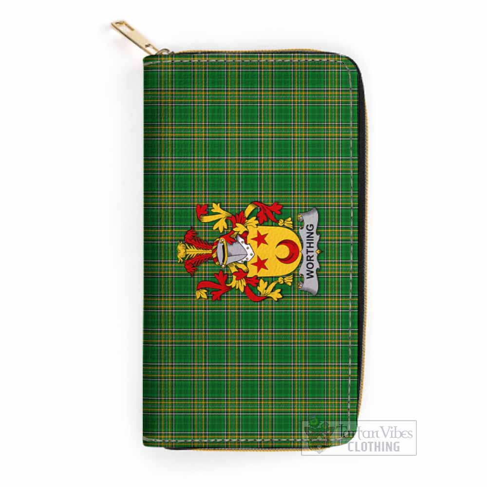 Worthing Irish Clan Tartan Women's Leather Wallet with Coat of Arms One Size 19.7*10.5*3.5 cm - Tartan Vibes Clothing
