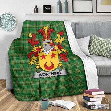 Worthing Irish Clan Tartan Blanket with Coat of Arms