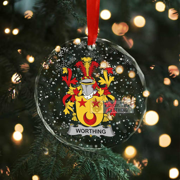 Worthing Irish Clan Christmas Glass Ornament with Coat of Arms