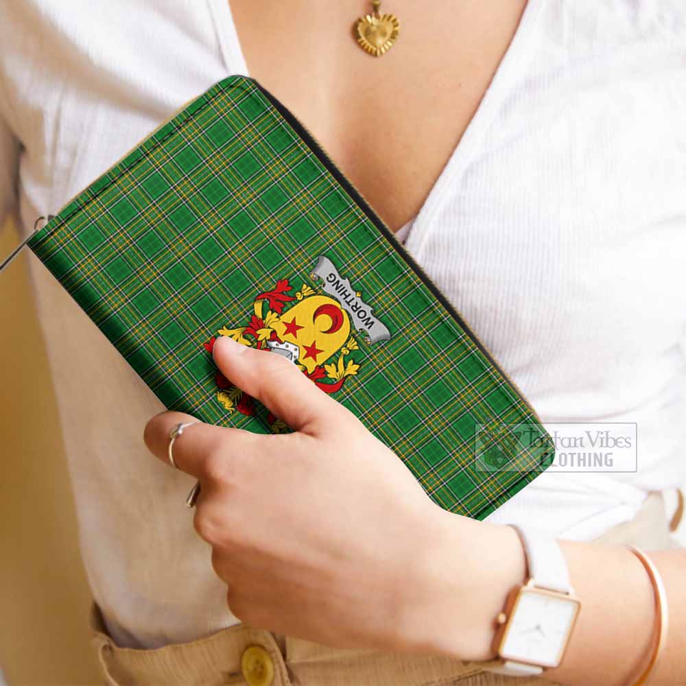 Worthing Irish Clan Tartan Women's Leather Wallet with Coat of Arms - Tartan Vibes Clothing
