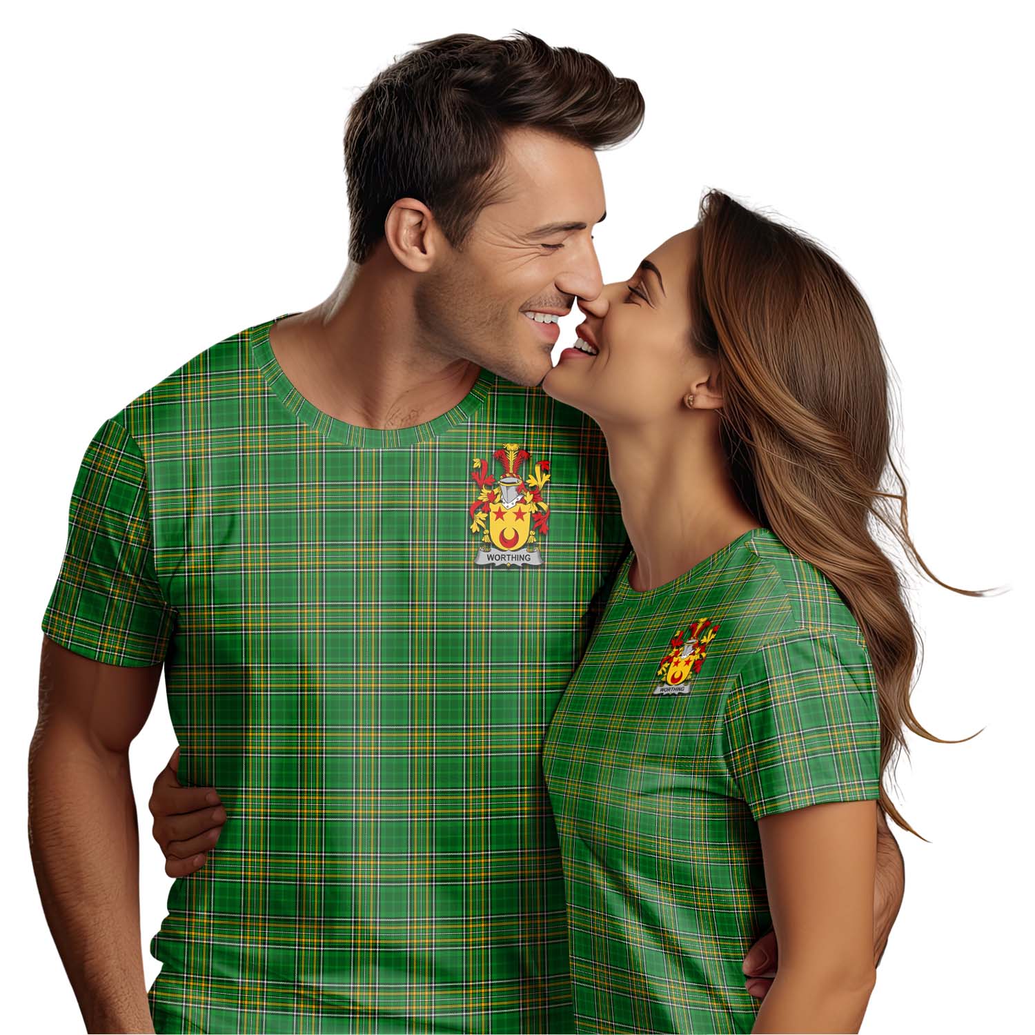 Tartan Vibes Clothing Worthing Ireland Clan Tartan T-Shirt with Family Seal