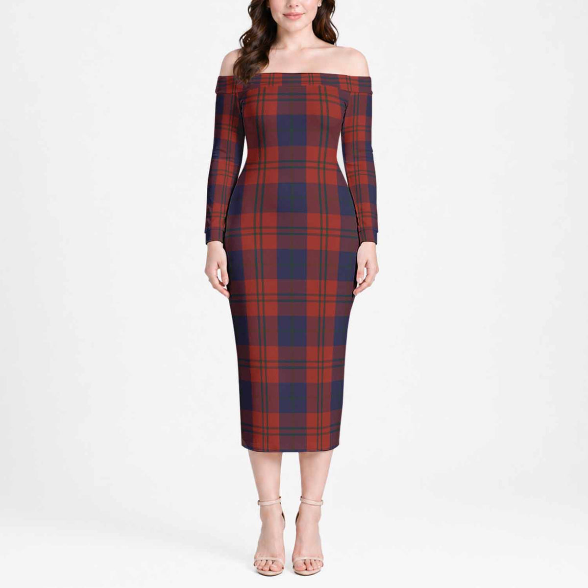 Wotherspoon Tartan Off Shoulder Lady Dress Women's Dress - Tartan Vibes Clothing