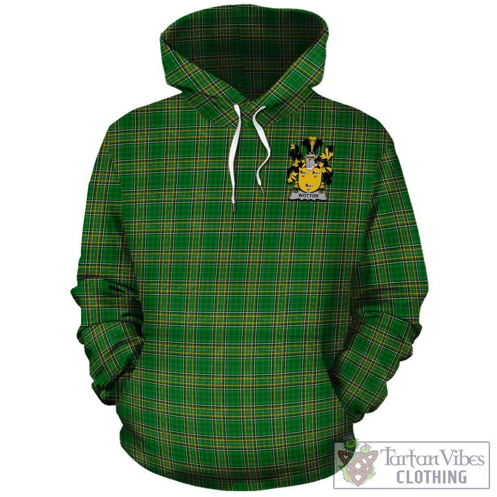 Tartan Vibes Clothing Wotton Ireland Clan Tartan Hoodie with Coat of Arms