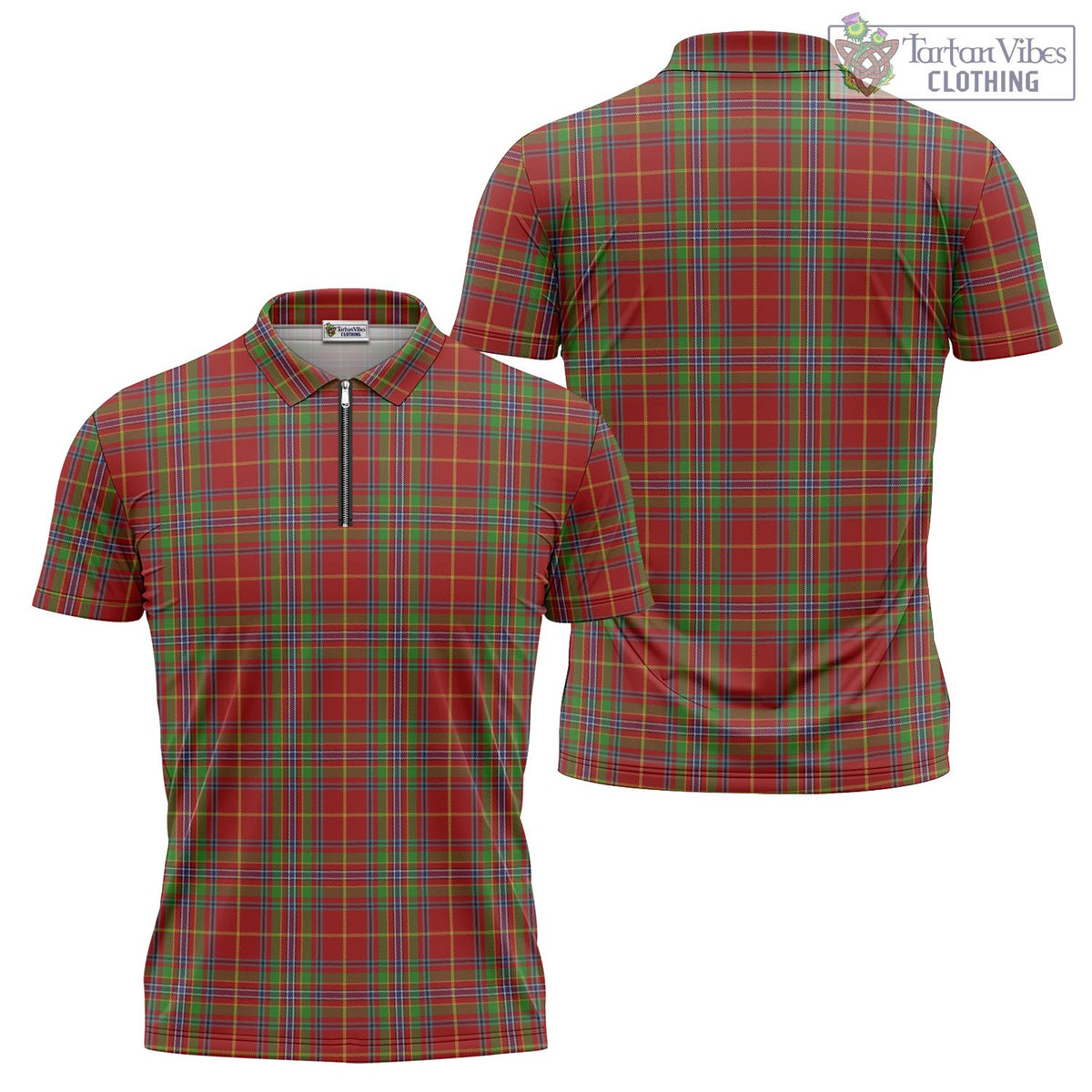 Wren Tartan Zipper Polo Shirt Unisex - Tartan Vibes Clothing