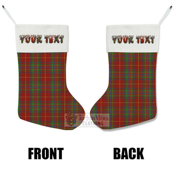 Wren Tartan Christmas Stocking with Personalized Text