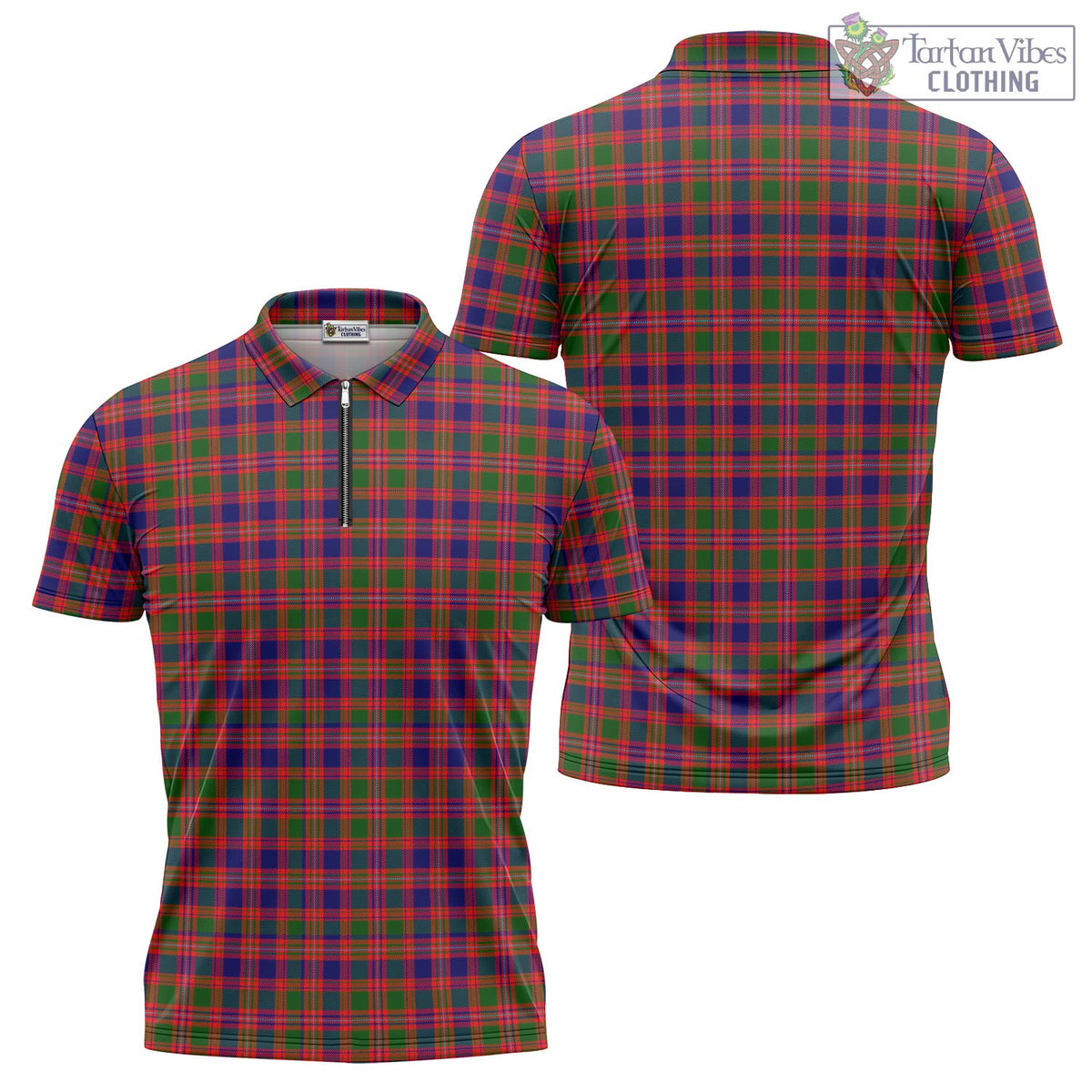 Wright Tartan Zipper Polo Shirt Unisex - Tartan Vibes Clothing