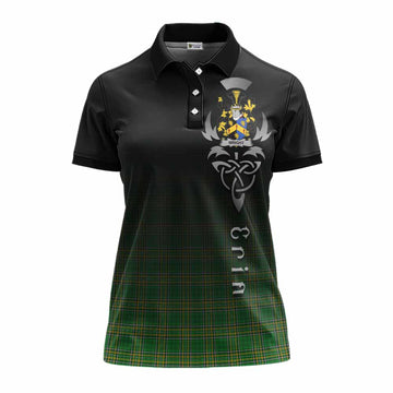 Wright Irish Clan Women's Polo Shirt with Coat of Arms Erin Go Bragh Celtic Inspired Women - Tartan Vibes Clothing