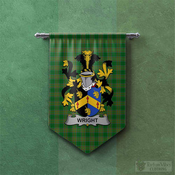 Wright Irish Clan Tartan Gonfalon, Tartan Banner with Coat of Arms Chevron - Tartan Vibes Clothing