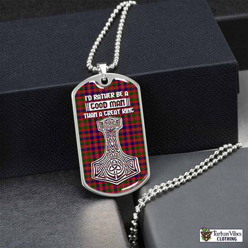 Wright Tartan Dog Tag Necklace Viking Mjolnir Style Silver No - Tartan Vibes Clothing