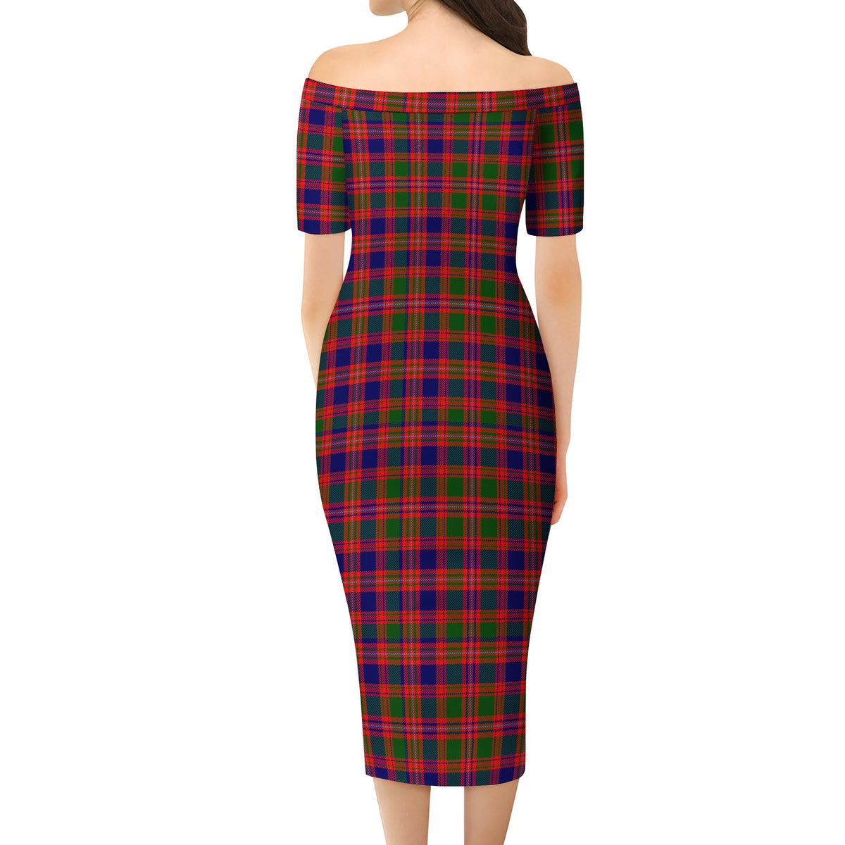 Wright Tartan Off Shoulder Lady Dress - Tartan Vibes Clothing