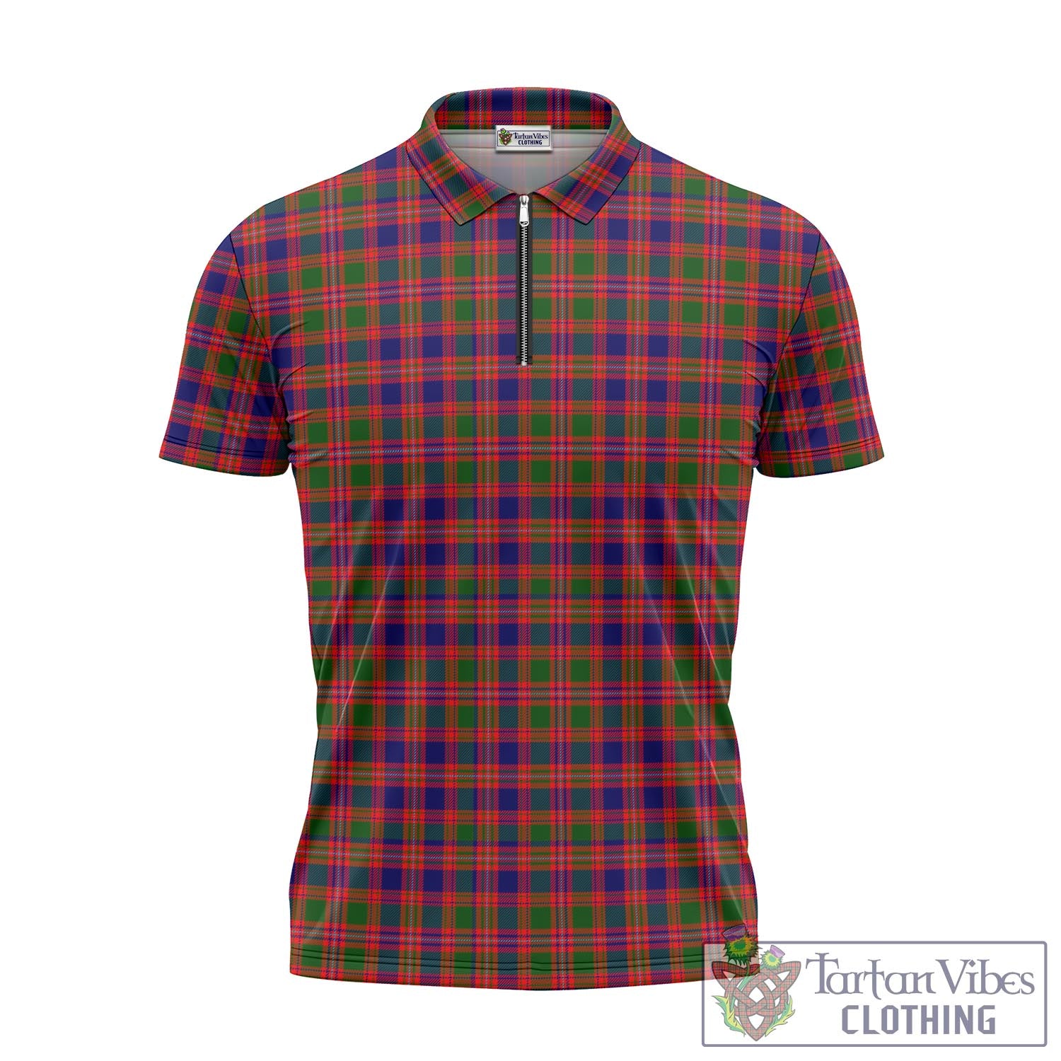 Wright Tartan Zipper Polo Shirt - Tartan Vibes Clothing