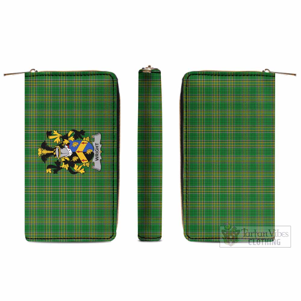 Wright Irish Clan Tartan Women's Leather Wallet with Coat of Arms - Tartan Vibes Clothing