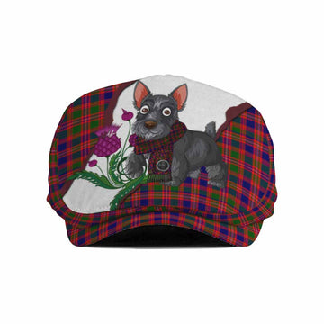 Wright Scottish Terrier Tartan Flat Cap, Jeff Cap Thistle Heritage Art Flat Cap - Tartan Vibes Clothing