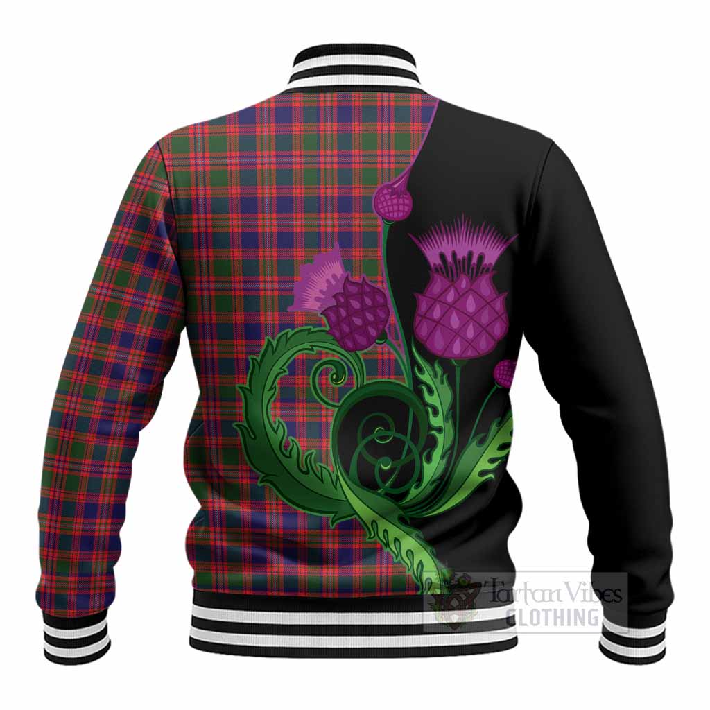 Wright Tartan Baseball Jacket Traditional Scottish Thistle - Tartan Vibes Clothing