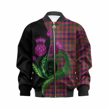 Wright Tartan Kid Bomber Jacket Traditional Scottish Thistle Kid XS - Tartan Vibes Clothing
