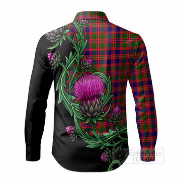 Wright Tartan Long Sleeve Button Shirts Resilient Scottish Thistle Men's Shirt - Tartan Vibes Clothing