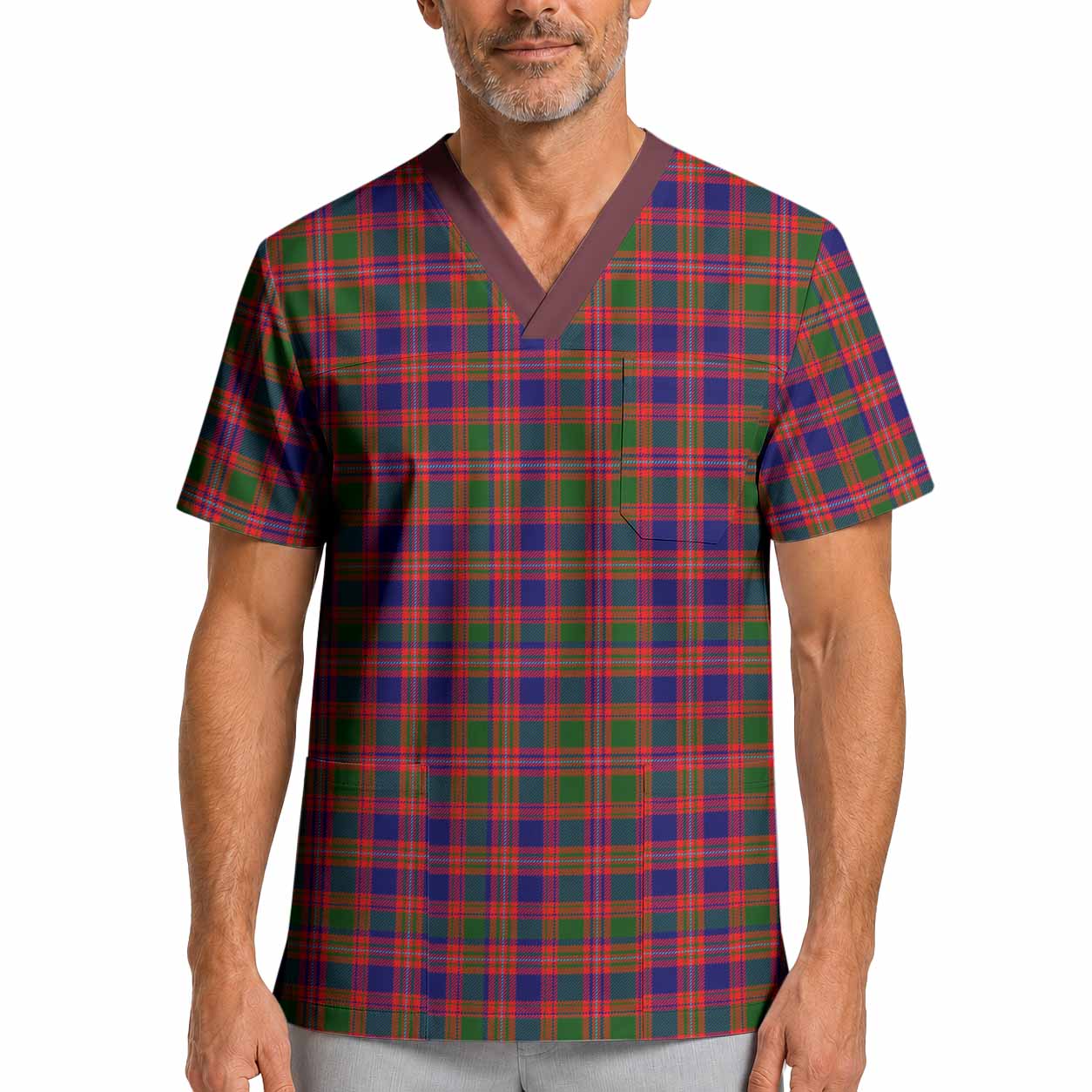 Wright Tartan Scrub Top XL - Tartan Vibes Clothing