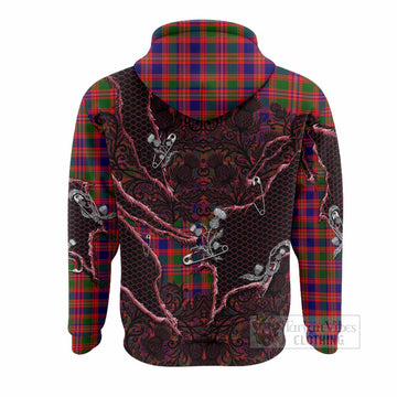 Wright Tartan Thistle Dark Gothic Hoodie - Tartan Vibes Clothing
