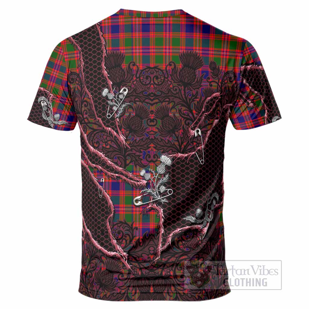Wright Tartan Thistle Dark Gothic T-Shirt - Tartan Vibes Clothing