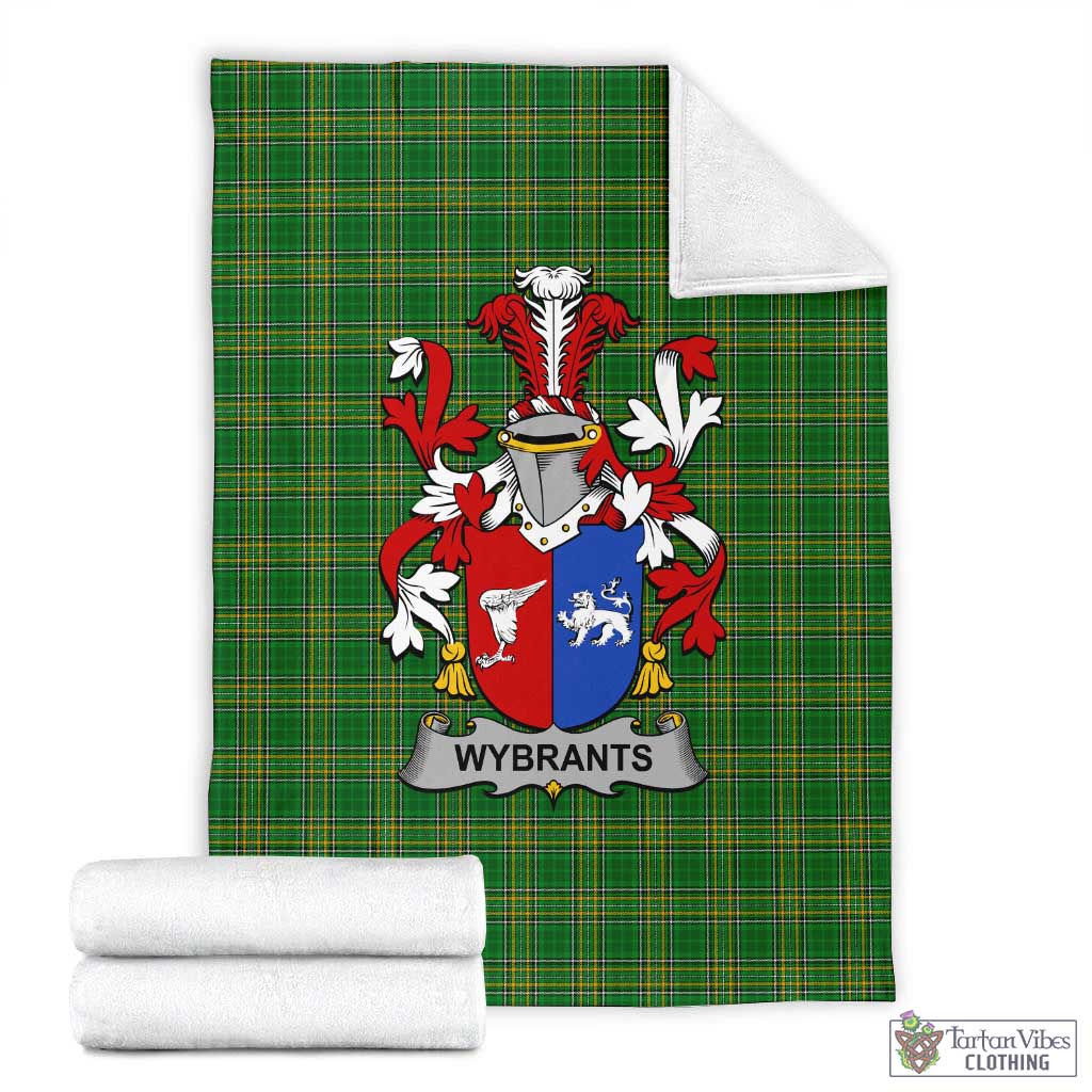 Tartan Vibes Clothing Wybrants Irish Clan Tartan Blanket with Coat of Arms