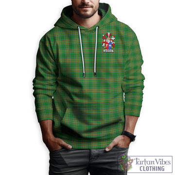 Wybrants Irish Clan Tartan Hoodie with Coat of Arms