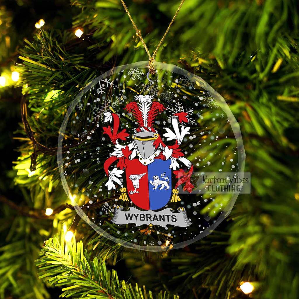 Tartan Vibes Clothing Wybrants Irish Clan Christmas Glass Ornament with Coat of Arms