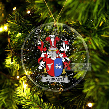 Wybrants Irish Clan Christmas Glass Ornament with Coat of Arms