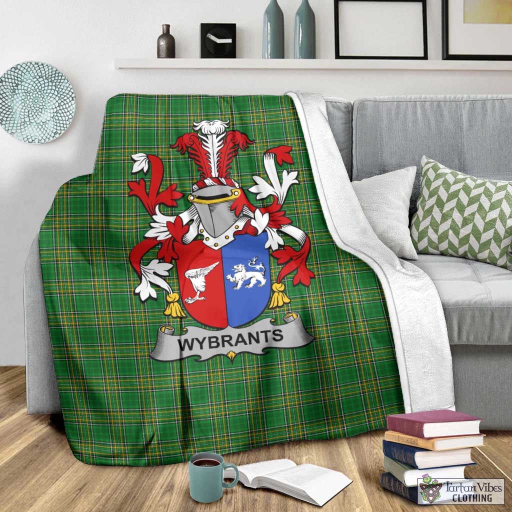 Tartan Vibes Clothing Wybrants Irish Clan Tartan Blanket with Coat of Arms