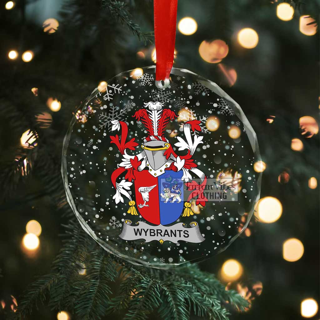 Tartan Vibes Clothing Wybrants Irish Clan Christmas Glass Ornament with Coat of Arms