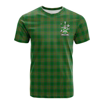 Wynne Irish Clan Tartan Cotton T-shirt with Coat of Arms