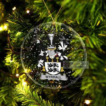 Wyrrall Irish Clan Christmas Glass Ornament with Coat of Arms